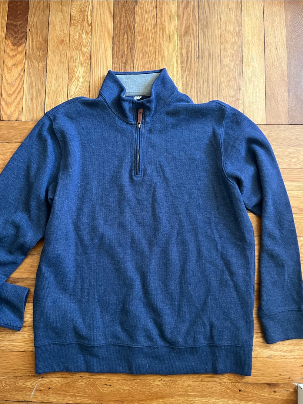 Lands' End Men's Quarter-Zip Sweater - Navy Blue